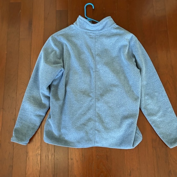 Amazon essentials fleece jacket quarterzip size L blue zipper pockets like new - Picture 5 of 7